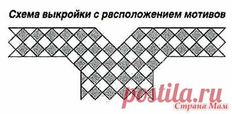 Эффектный пуловер из мотивов с двумя видами узоров. Крючок. - ВЯЗАНАЯ МОДА+ ДЛЯ НЕМОДЕЛЬНЫХ ДАМ - Страна Мам