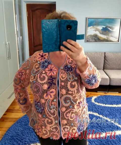 Жакет Марго связан в технике ирландского кружева