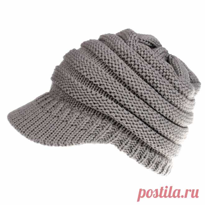 2018 зимняя женская шапка вязаная конский хвост шапочки Кепка Slouchy Beanie Hat шерстяная модная трикотажный свитер Шляпы Повседневная теплая мягкая Кепка s купить на AliExpress