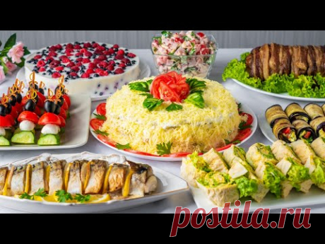 Стол на день рождения! Салаты, бутерброды, закуски!