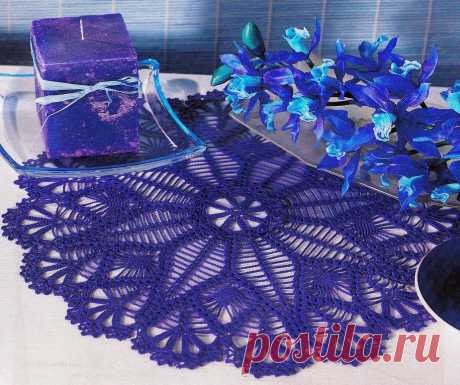 Круглая салфетка крючком. Схема. / knittingideas.ru