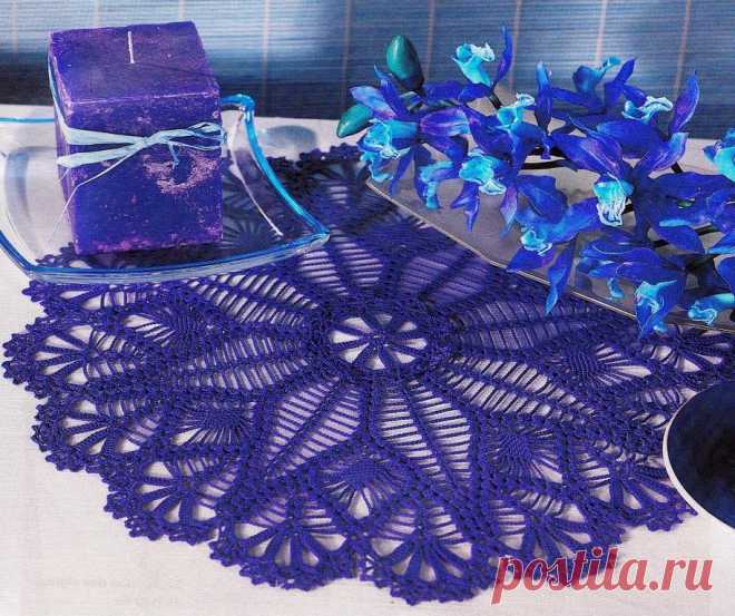 Круглая салфетка крючком. Схема. / knittingideas.ru