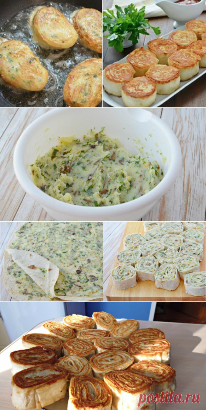 Горячие рулетики из лаваша с картофелем и грибами: закуска, которую расхваливают больше, чем мясо
=Лаваш — 2 шт.
Картофель — 500 г
Лук — 1 шт.
Чеснок — 3 зуб.
Шампиньоны — 300 г
Зелень — 1 пуч.
Подсолнечное масло — 4–5 ст. л.
Соль — по вкусу
Черный перец (молотый) — по вкусу