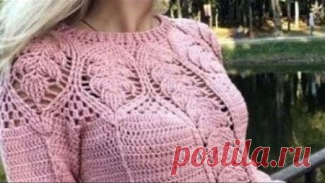 طريقه عمل بلوزه كروشيه فى منتهى الشياكه .crochet blosa