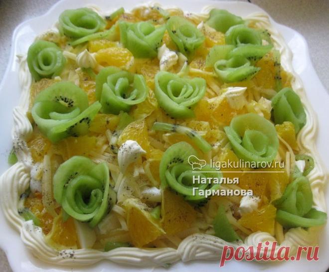 Салат "Юбилейный", рецепт пошаговый от Лиги Кулинаров. Рецепт салата "Юбилейный", рецепты Лиги Кулинаров.