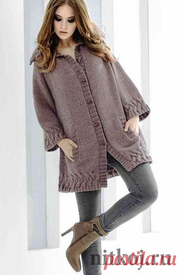 Пальто спицами из мериносовой шерсти » Ниткой - вязаные вещи для вашего дома, вязание крючком, вязание спицами, схемы вязания