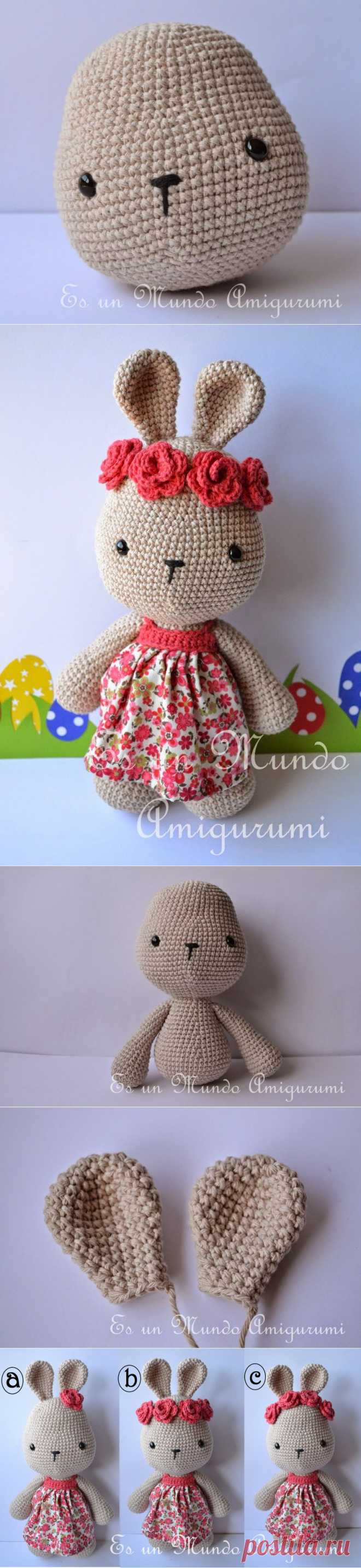 Это Amigurumi мир: шаблон Кролик с цветами