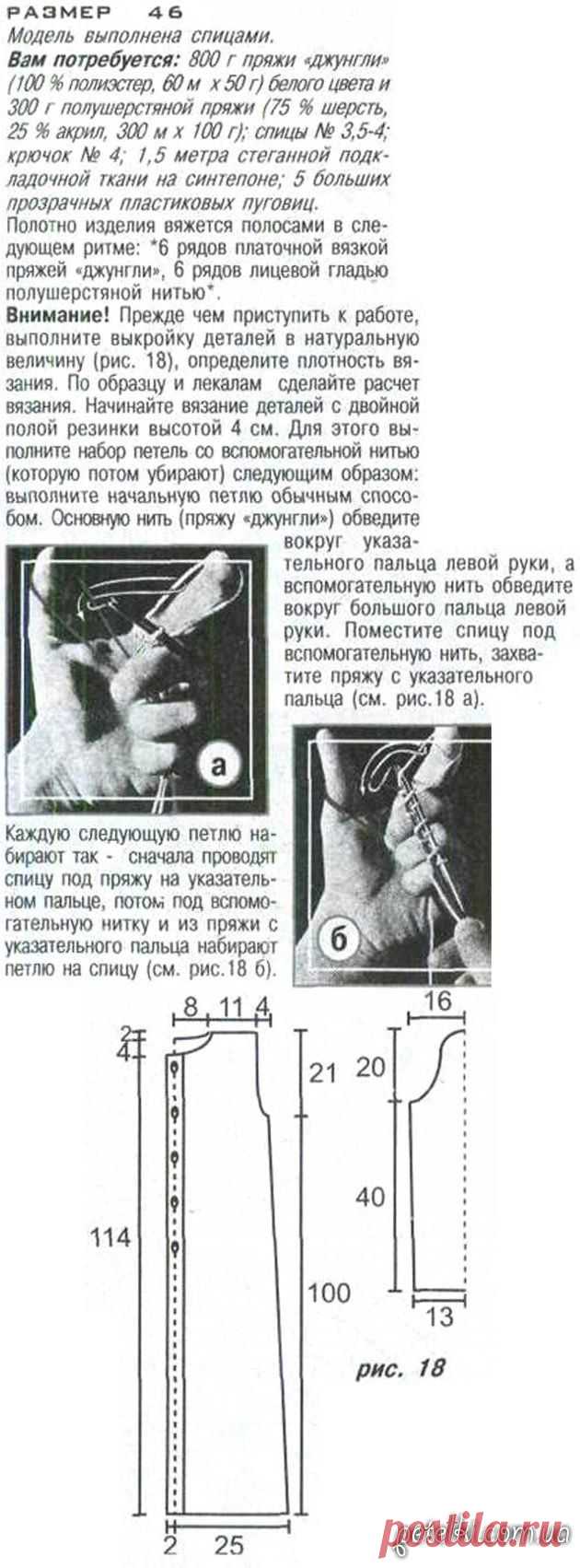 Вязаная шубка из травки. Описание, выкройка
