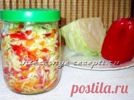Капуста маринованная с болгарским перцем