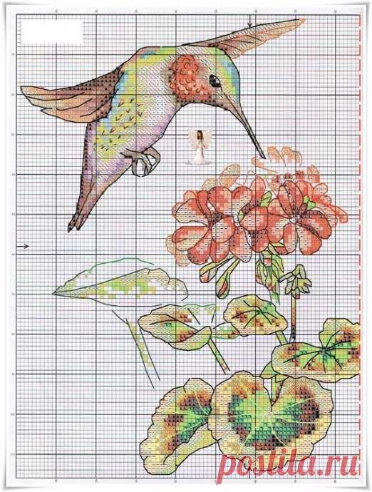 Очаровательная подборка схем для вышивки с маленькими птичками