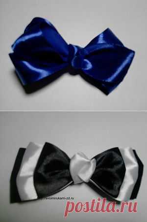 Своими руками  Делаем цветы из ткани Банты из атласных лент