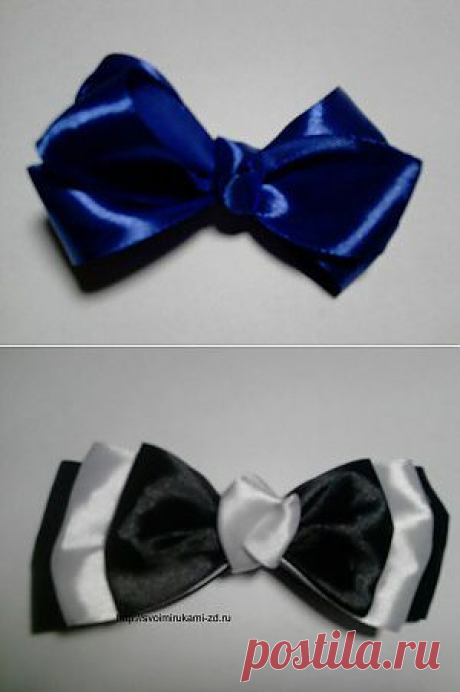 Своими руками  Делаем цветы из ткани Банты из атласных лент