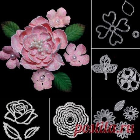 Розы Листья из металла Штанцевые формы для Скрапбукинг Die Cut DIY Бумага карты корабль snijmal en Тиснение Резка Инструменты купить на AliExpress
