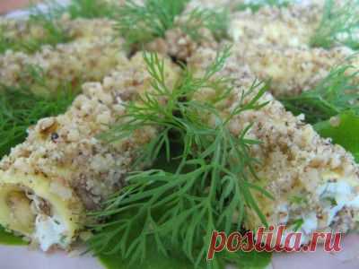 Сырные трубочки с чесноком и орешками | Вкусный каприз.