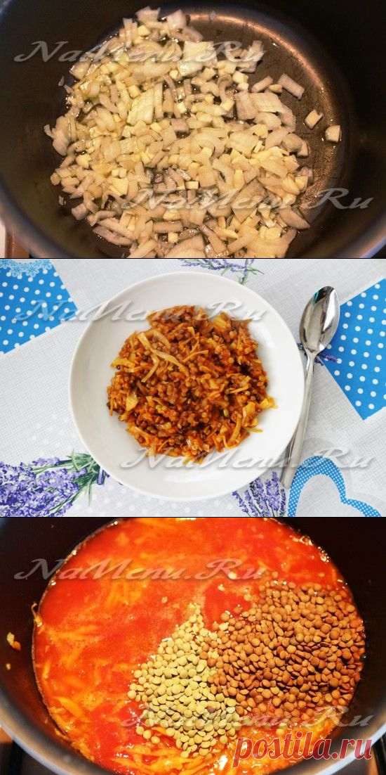 Тушеная капуста с чечевицей