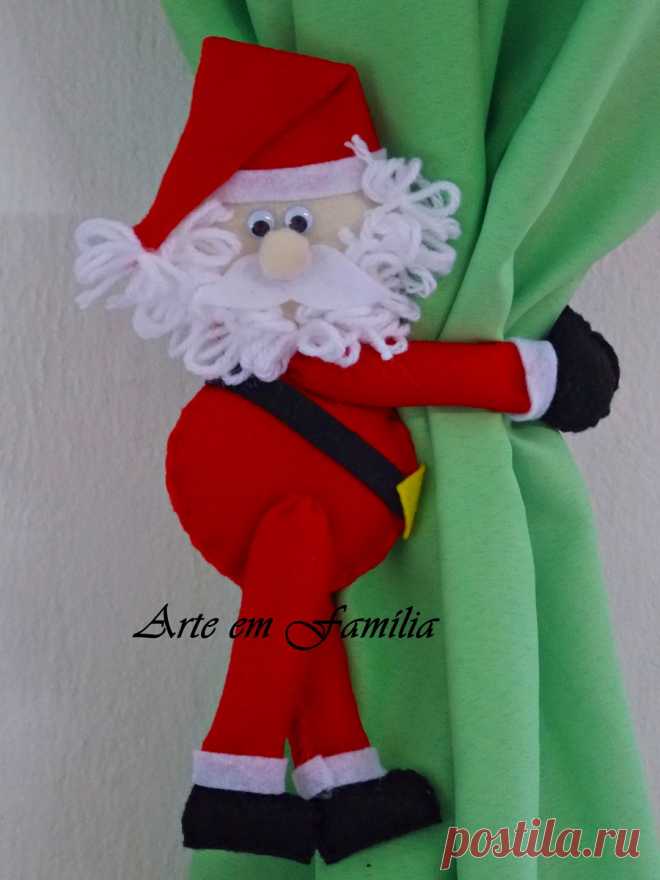 Papai-Noel de Cortina (un.) no Elo7 | Arte em Família (127DF1)