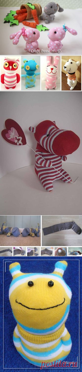 Игрушки из носков. Много.