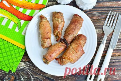 Крученики из свинины. Начинка грибы и рис