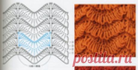 Узор с бахромой связанный крючком