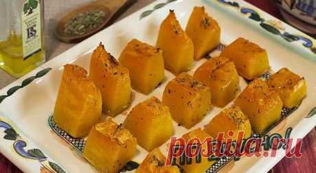 Тыква в духовке:рецепты приготовления кусочками сладкой и нет