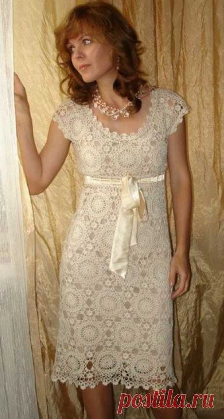 Short-sleeved summer crochet dress,gift ideas, masterpiece