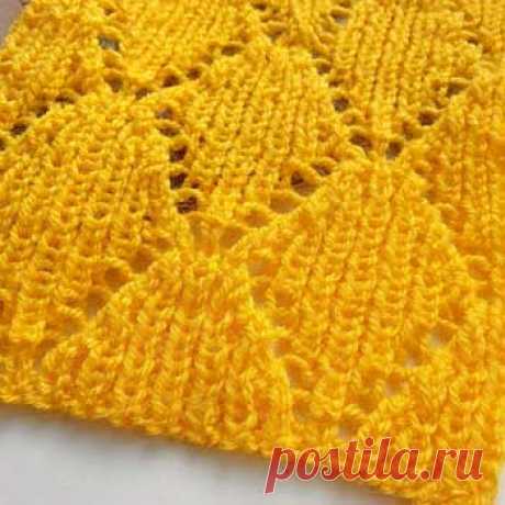 Красивые ажурные ромбы спицами, схема узора