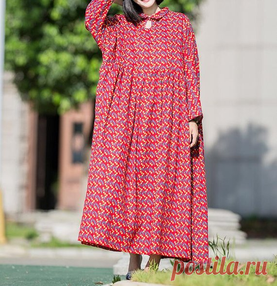 Cotton Dresses, Oversized Loose Fitting Dresses, Long Maxi Dress, pullover Dresses, Maternity dress women 【Fabric】 Cotton 【Color】 red, green 【Size】 Shoulder width is not limited Bust 130cm / 51 Shoulder + sleeve length 60cm / 23 Cuff circumference 29cm/ 11.3 Length 119cm / 46  Have any questions please contact me and I will be happy to help you.