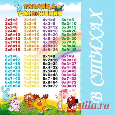 Таблица умножения в стихах.