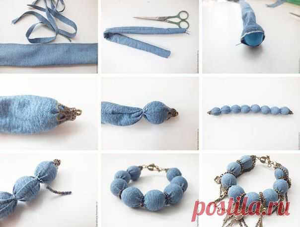 браслет из джинсов