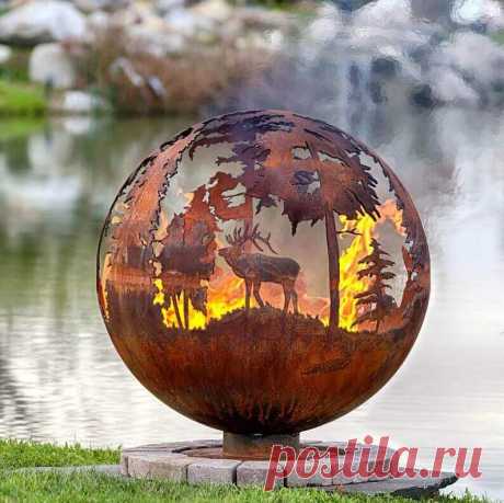 Дизайнерские огненные шары в саду ~ Planetalsad