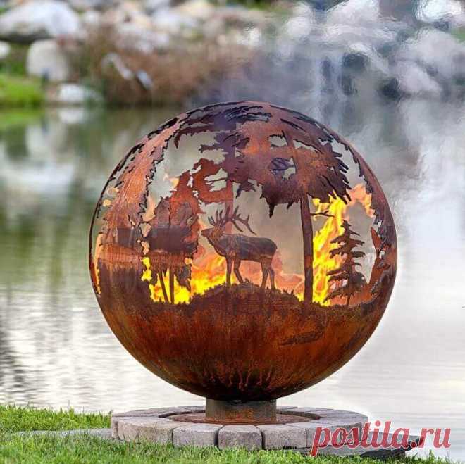 Дизайнерские огненные шары в саду ~ Planetalsad
