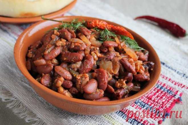 Лобио из фасоли с грецкими орехами рецепт с фото - 1000.menu