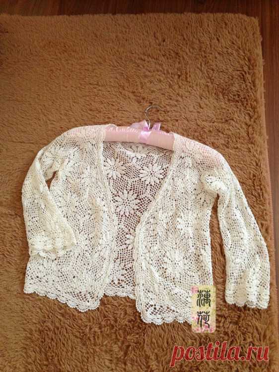 Ажурный кардиган из шестигранников