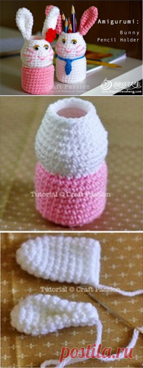 Вязаные игрушки - подставка для карандашей крючком -мастер-класс | razpetelka.ru