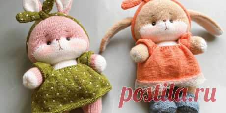 Вязаные спицами Зайки от Funnyboi - Вяжи.ру