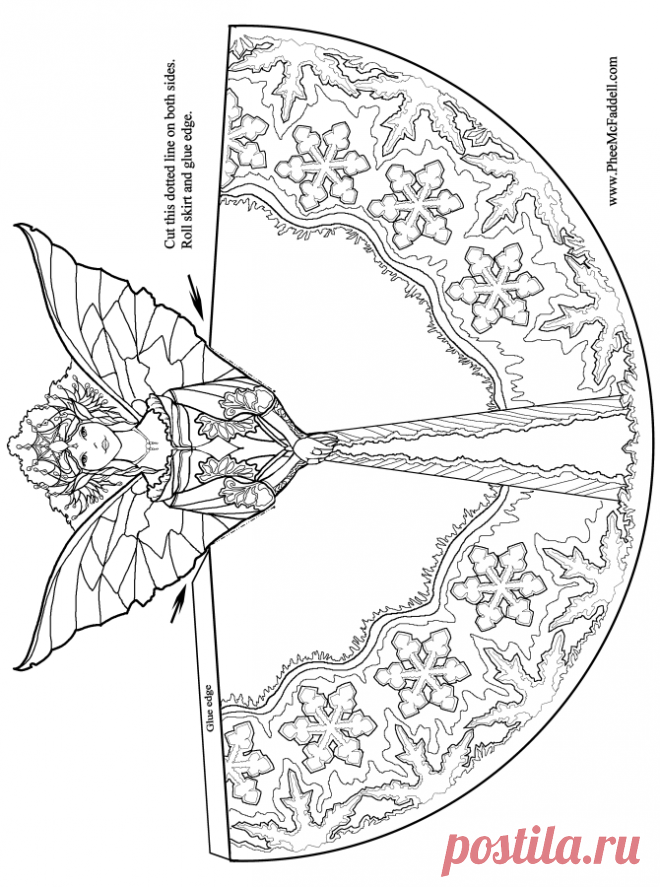 Fairy Princess Coloring and craft Page