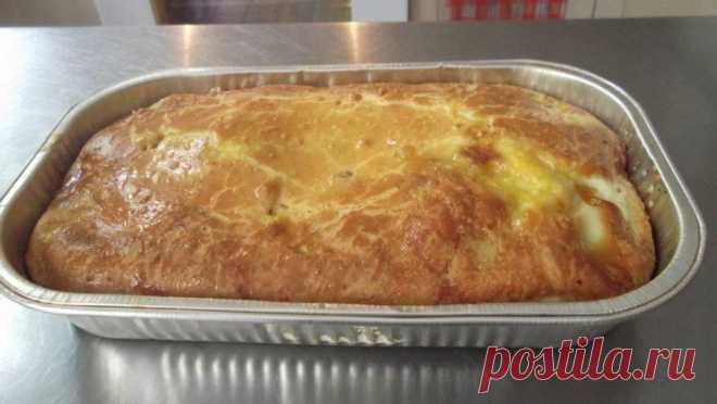 Простейший наливной пирог с мясом