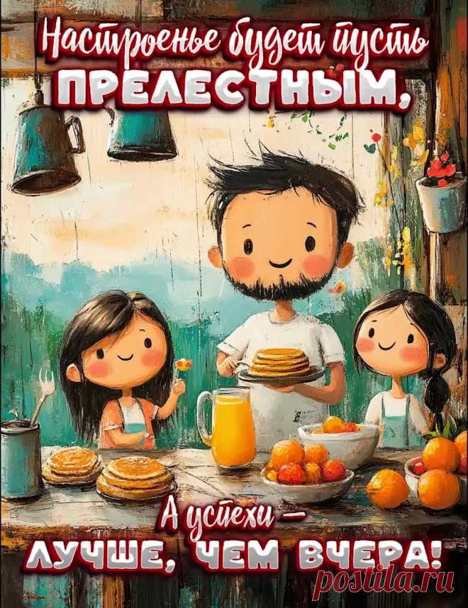 Картинка доброго утра и настроения  с пожеланием