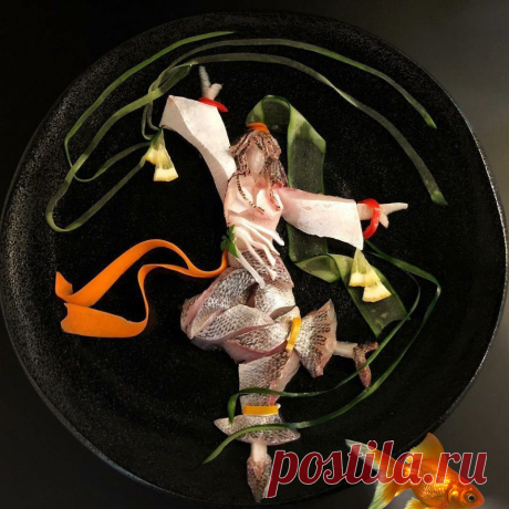 Блюда японского повара из рыбы!