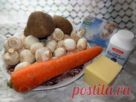 Сырный суп с грибами