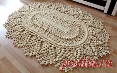 Вязание крючком ковриков, 42 модели с описанием и схемами