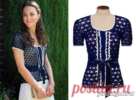 Красивейшая блузка крючком от Kate Middleton