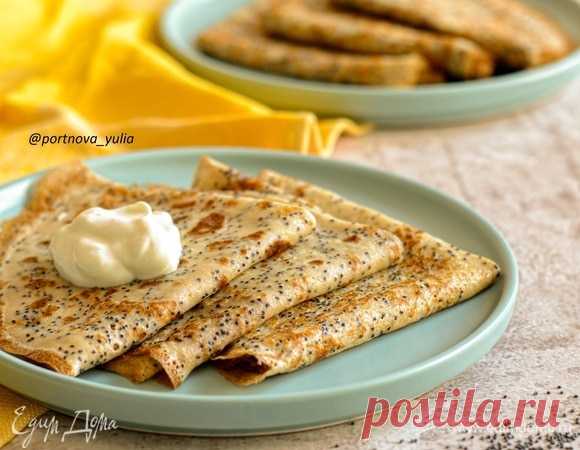 Блины на ряженке с маком, пошаговый рецепт на 1787 ккал, фото, ингредиенты - @portnova_yulia