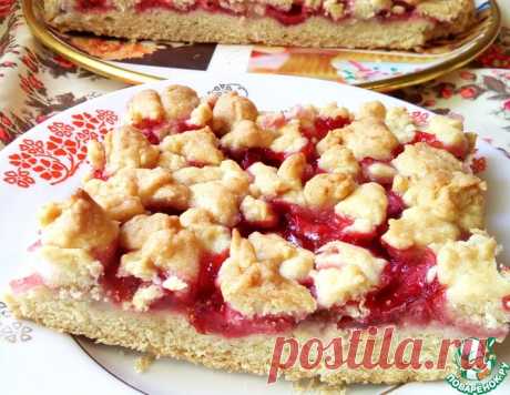 Песочный ягодный пирог на растительном масле – кулинарный рецепт