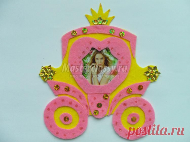 Фоторамка-магнит из вискозных салфеток. Карета. Мастер-класс с пошаговыми фото
