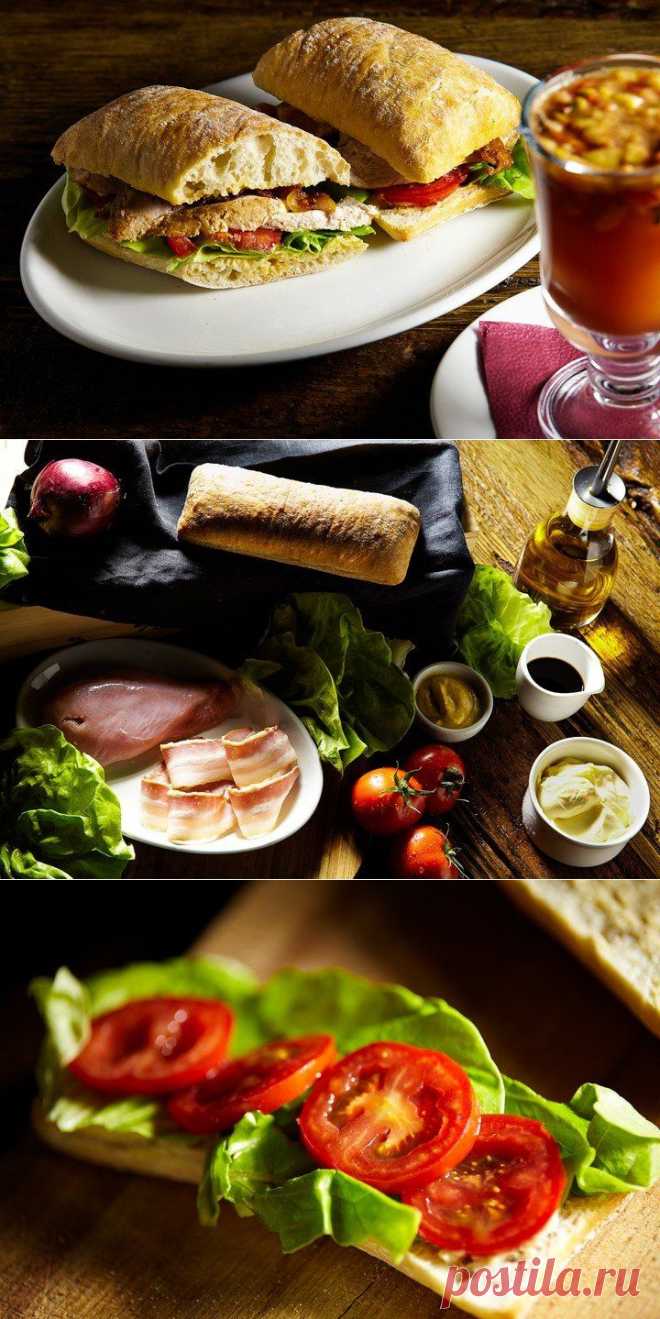 Тёплый сэндвич с куриной грудкой