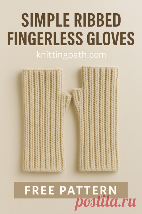 Simple Ribbed Fingerless Gloves