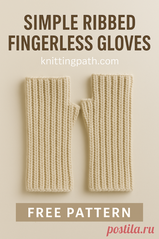 Simple Ribbed Fingerless Gloves