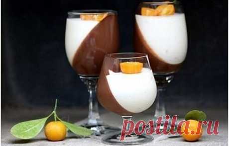 Темная шоколадно-апельсиновая панна котта