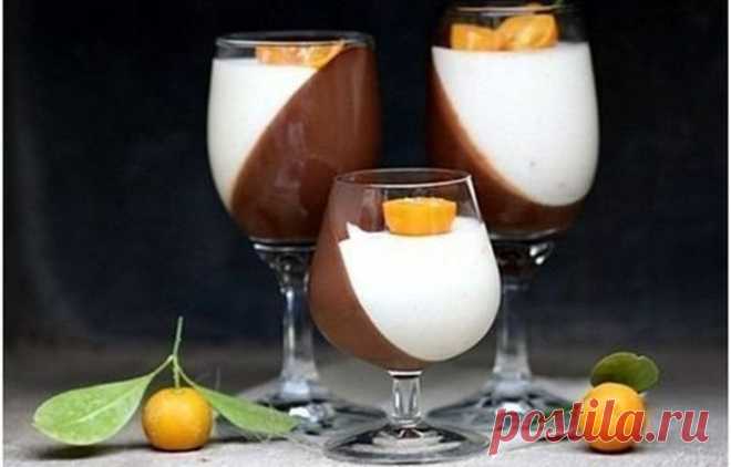 Темная шоколадно-апельсиновая панна котта